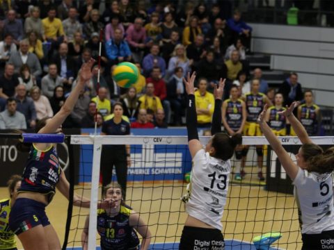 IMOCO VOLLEY, DOMANI MATCH DECISIVO PER LA CEV CHAMPIONS LEAGUE ARRIVANO LE TEDESCHE DI SCHWERIN, LE PANTERE VOGLIONO VENDICARE L’ANDATA