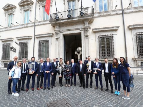 I CLUB DEL VOLLEY ITALIANO RICEVUTI A PALAZZO CHIGI. PER L’IMOCO IL PRESIDENTE GARBELLOTTO, COACH SANTARELLI E VALE TIROZZI