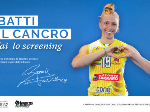 ULSS2 E IMOCO VOLLEY: “GIOCATE D’ANTICIPO!” PANTERE TESTIMONIAL DELLA CAMPAGNA DI SCREENING ONCOLOGICI