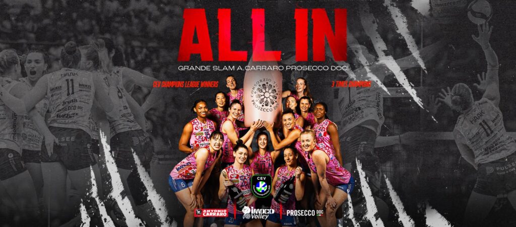 ALL IN PANTERE, CON LA CHAMPIONS IL GRANDE SLAM È SERVITO! A.CARRARO PROSECCO DOC NELLA LEGGENDA
